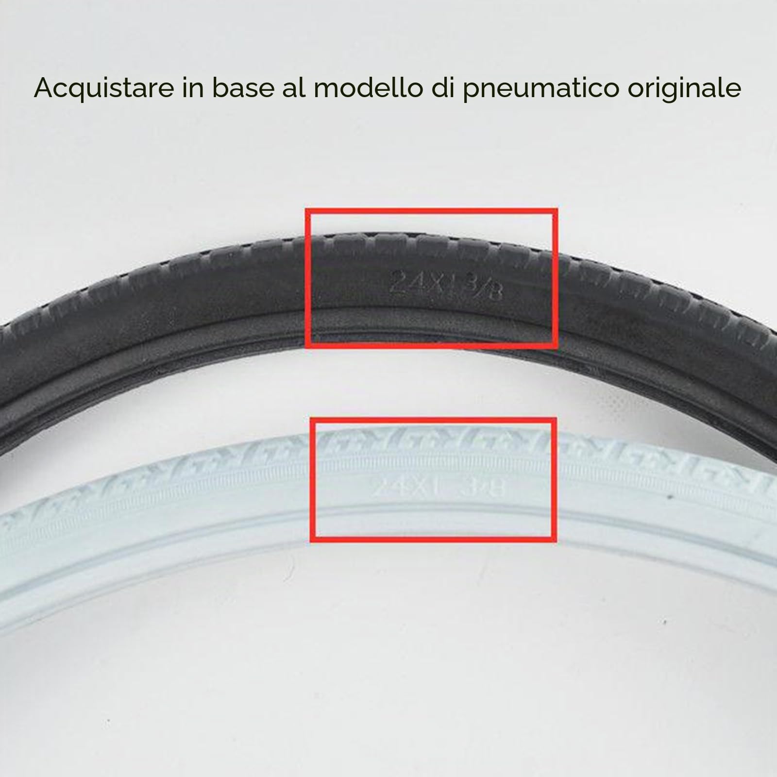 Pneumatico for Sedia a rotelle Pieno Senza Aria 20/22/24x1 3/8 Pollici antideflagrante e antiforatura, Pneumatico Posteriore Nero e Grigio(Gray,24 Inches)