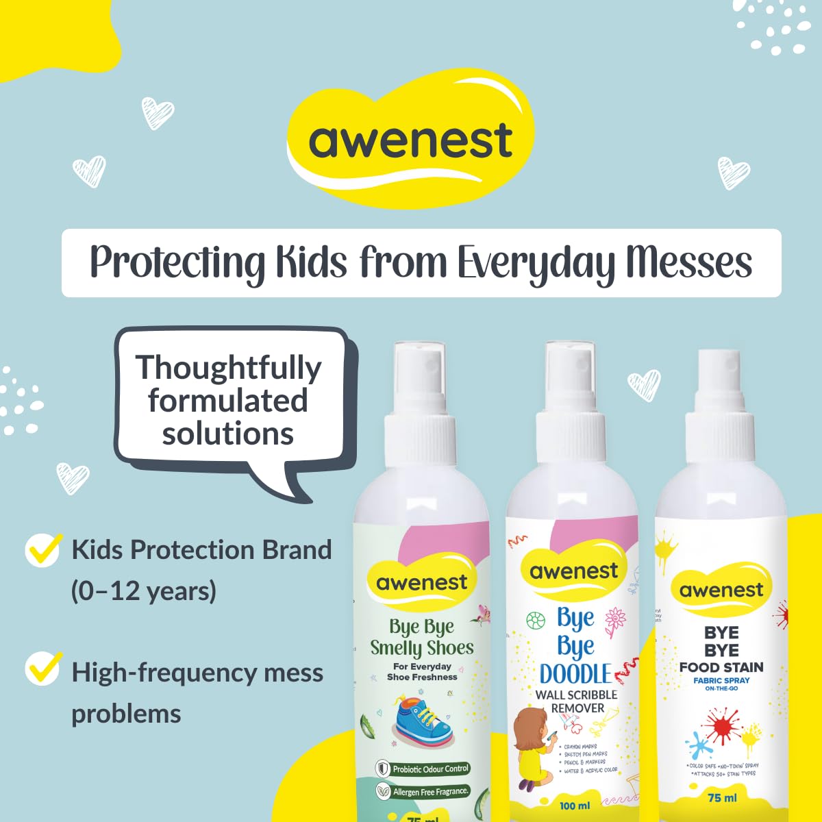 awenest Shoe Deodorizer & Refresher Spray | Odour & Smell Remover for Shoes, Sneakers & Smelly Socks | Probiotic Odour Control, Allergen-Free, Freshens Footwear | Plant- Based and Skin-Friendly - 75ml 4