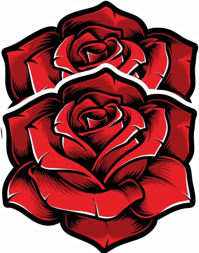 Amazon.com - Old School Tattoo Rose Vinyl Waterproof Sticker Decal Car ...