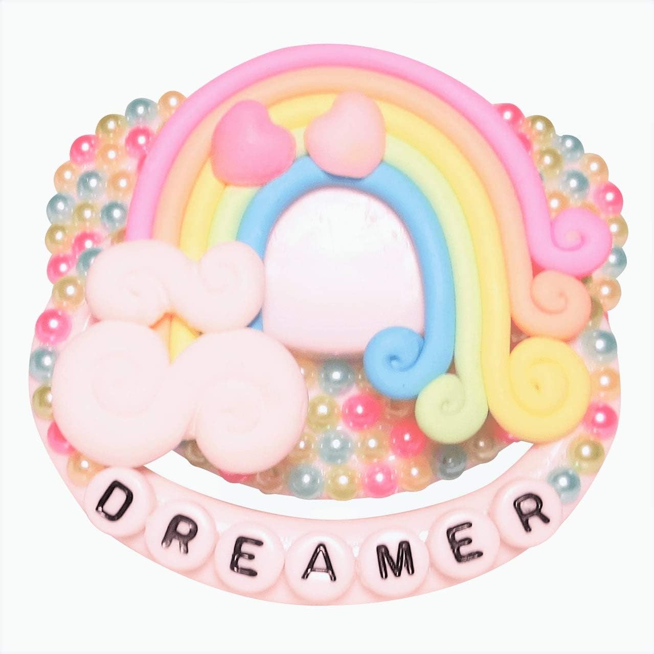 Baby Bear Pacis Adult Pacifier,"Dreamer" White Rainbow Adult Paci (DDLG/ABDL)