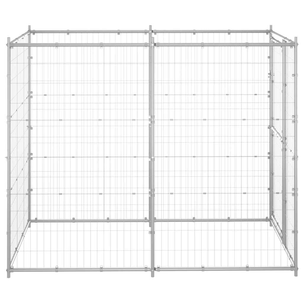 vidaXL Chenil Extérieur pour Chiens Acier Galvanisé 110x220x180 cm Enclos