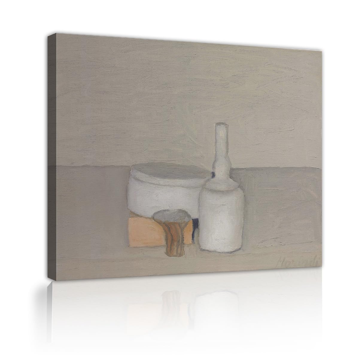 TOANGWALL Giorgio Morandi Still Life XIII Canvas Wall Art Corridor Abstract Ceramic Vase Painting Framed Poster for Study Lounge Decor 70x85cm