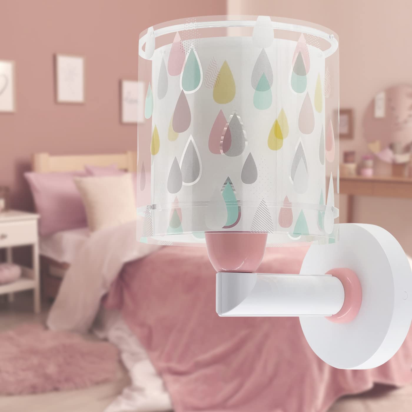 Dalber Lámpara Aplique Infantil Juvenil De Pared Color Rain Gotas Agua Multicolor (41439)