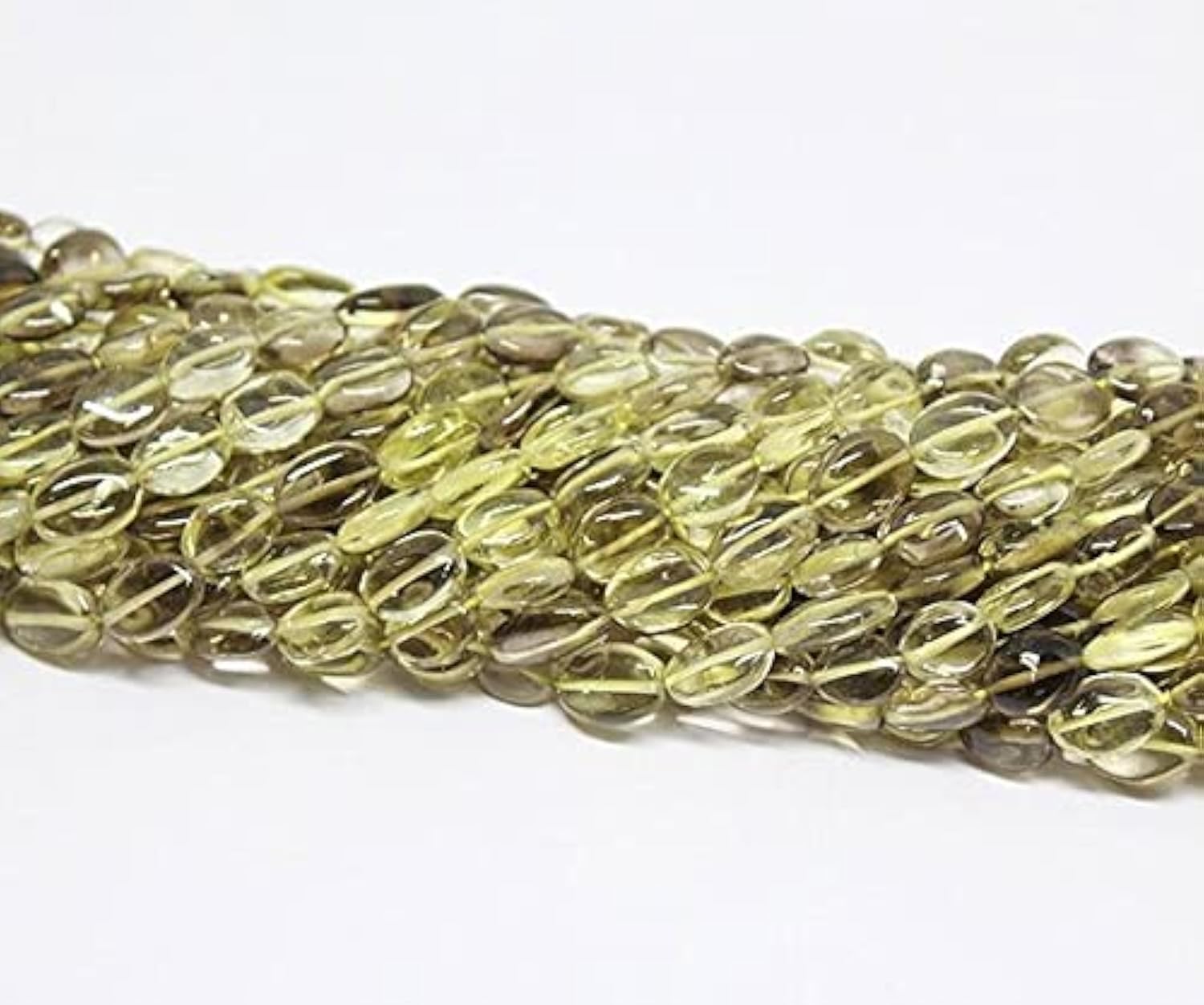 Quartz Citron perles ovales lisses anti-accroche pour monter des bijoux confortables