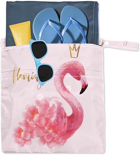 Miniatura 6 de Flamingo Flora Wet Dry Bags, 2pcs Reusable Waterproof Wet Bag for Diaper Breast Pump Parts Swimsuit Towels Travel Gym Clothes Beach
