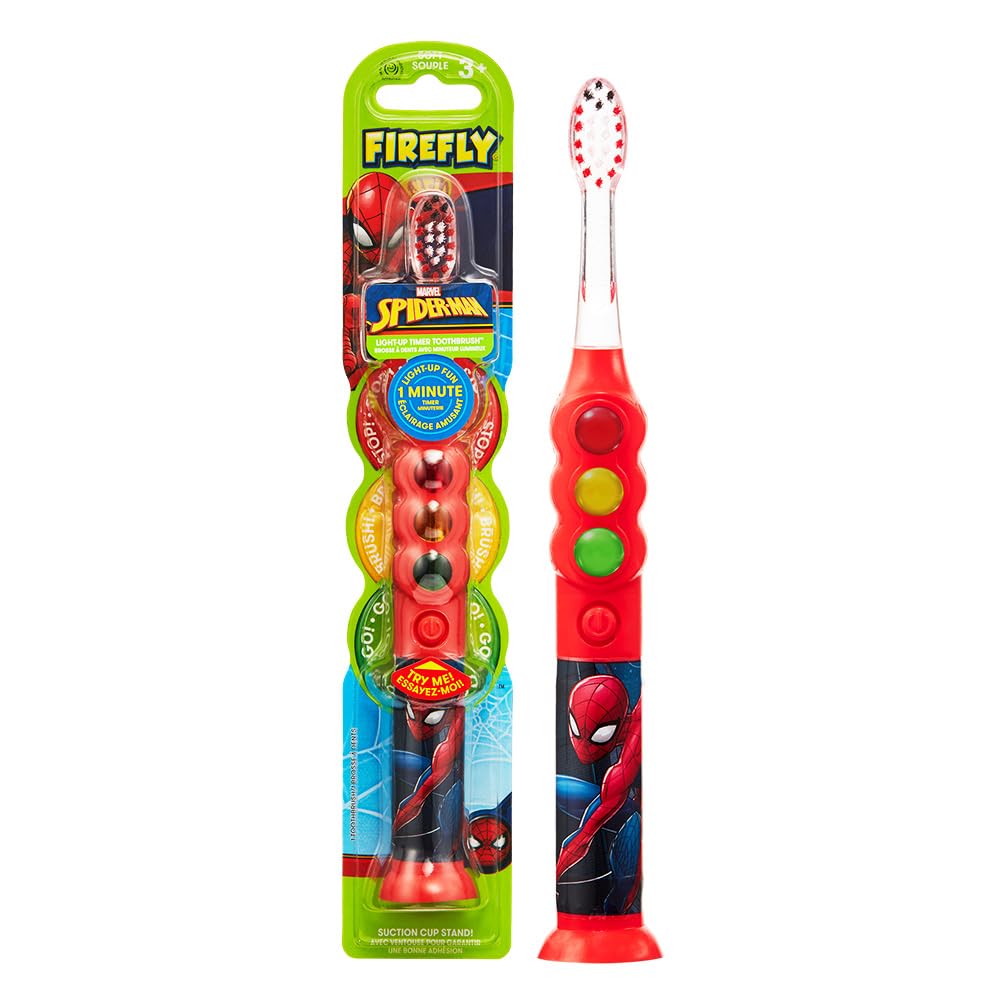 Firefly Spiderman “Ready Go!” Kids Power Toothbrush – Super Hero Brushing Timer – 1 Count