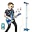 TAKIHON Guitar and Microphone Set for Kids,Guitar Toys with Music&Colorful Light,Adjustable Height Microphone with Stand,Karaoke Toys Gift for Boy,Girls,Toddlers(Blue)-Upgraded