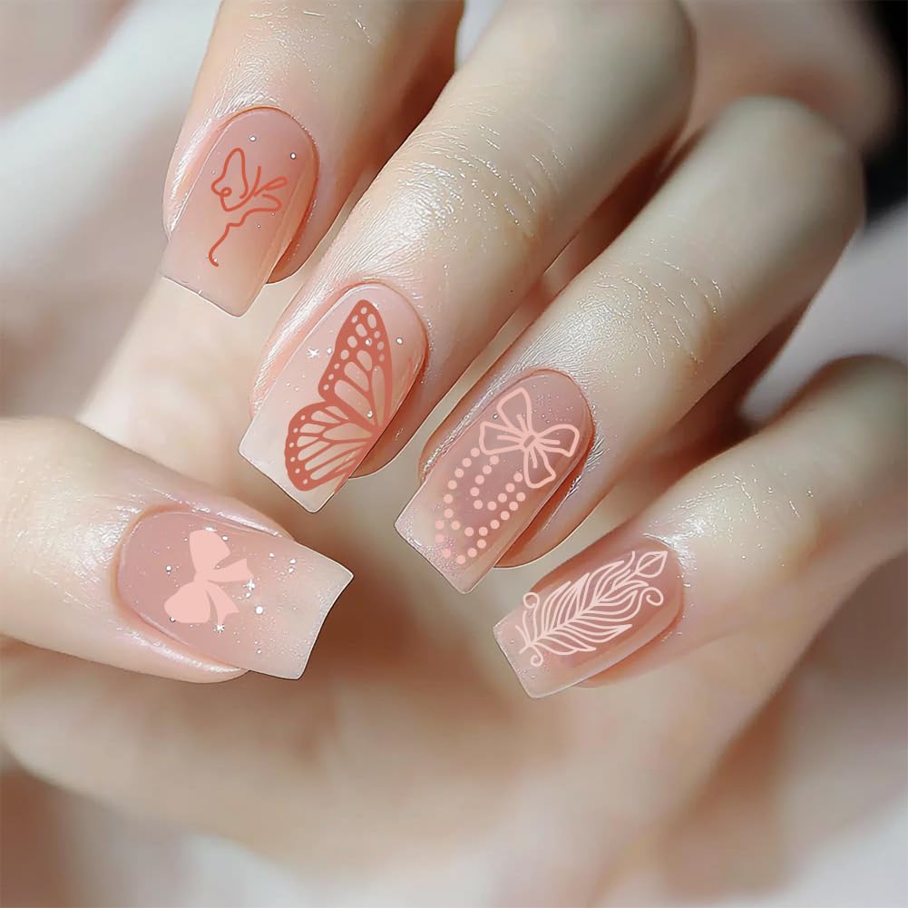 3Pcs Piume di Perla Pizzo Nail Stamping Piastra Archi Ali Cuore Stampaggio Unghie Modelli di Stampaggio Unghie Punta Francese Nail Art Timbro Immagine Piastra Acciaio Inox Strumenti