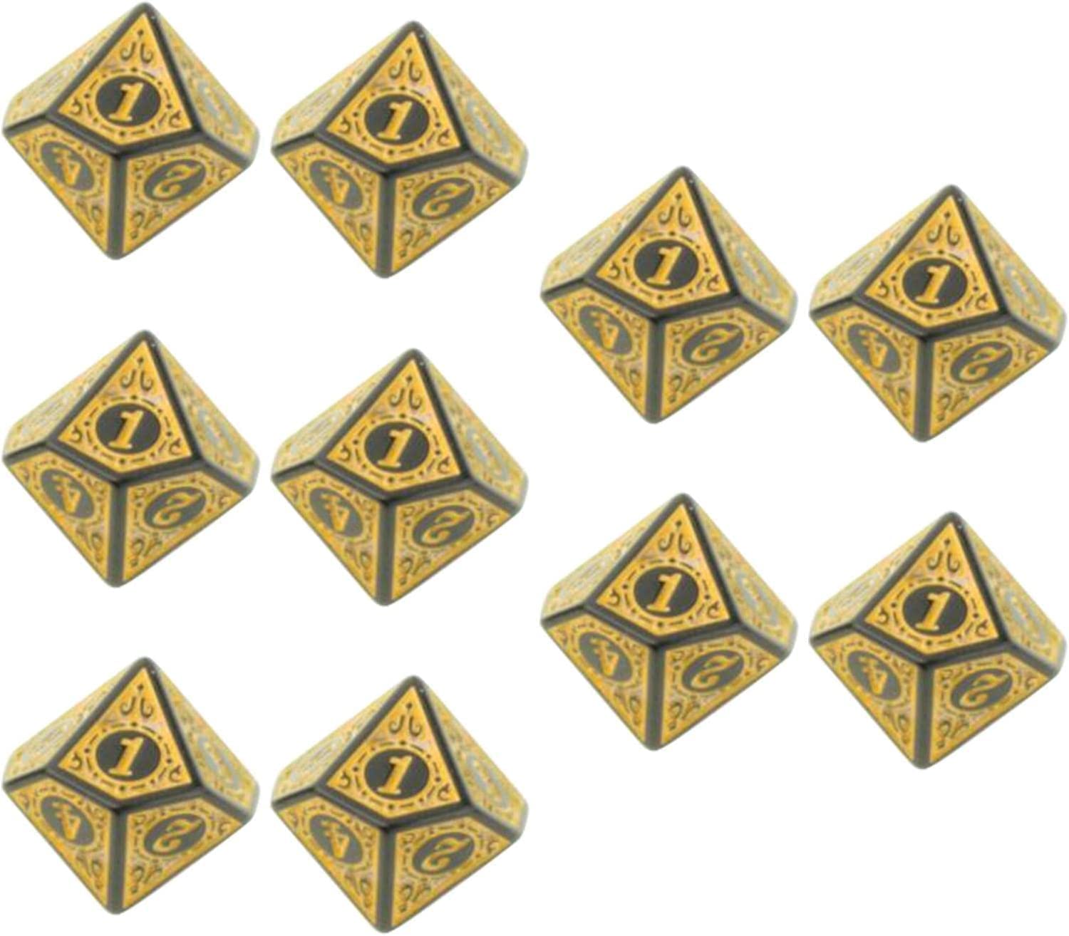 Set di Dadi da Gioco, 10 Pezzi di Giocattoli di intrattenimento poliedrici in Acrilico Gioco da Tavolo for Famiglie, Bianco (Color : Geel)
