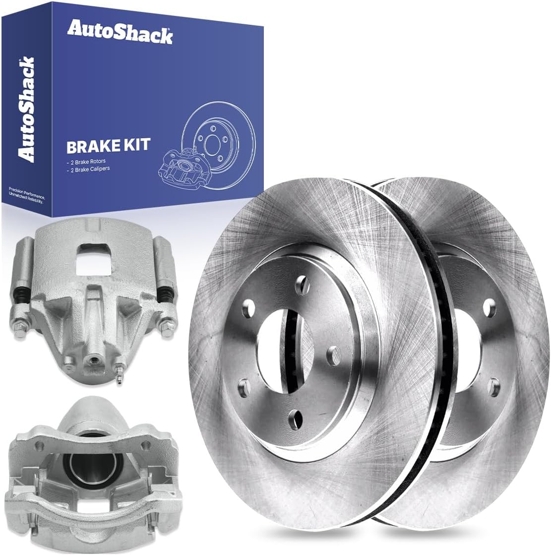 AutoShack Front Brake Rotors & Calipers for Chevrolet, Buick & Cadillac, Impala 2000-2005 LeSabre 2000-2004 DeVille 1997-2005 Park Avenue 1997-2004, FWD V6 3.4L 3.8L V8 4.6L - 11.93" (303 mm), 5-Lug