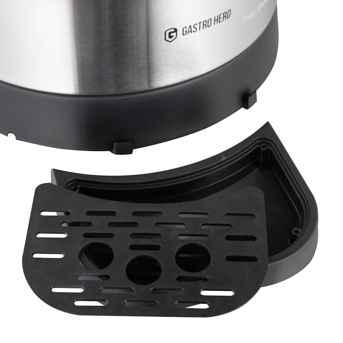 GastroHero Kaffeebereiter 18,2 Liter I Edelstahl Perkolator 121 Tassen Kapazität, Edelstahlfilter, Überhitzungsschutz, Zapfhahn & Wasserauffangschale