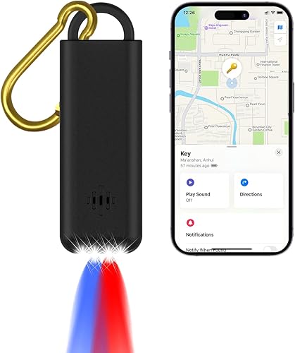 Alarmas personales para mujeres, alarma de seguridad de 130 dB, compatible con Apple Find My App (solo iOS, Android no compatible), buscador de