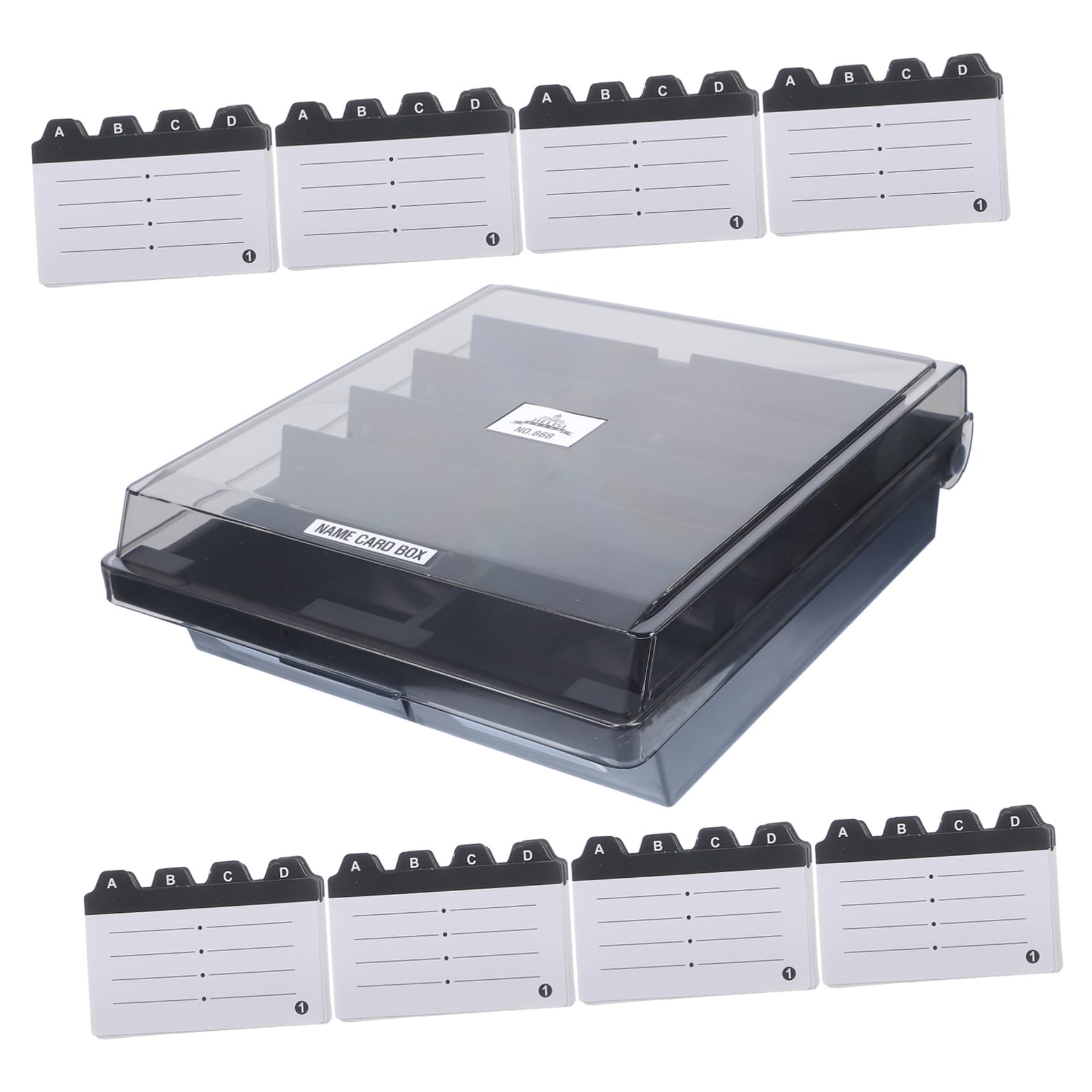 Visitenkartenbox Kunststoff mit Karten Kapazität Robuster Kartenhalter Organizer für Büro und Schreibtisch Transparente Aufbewahrung für Visitenkarten und Id-karten
