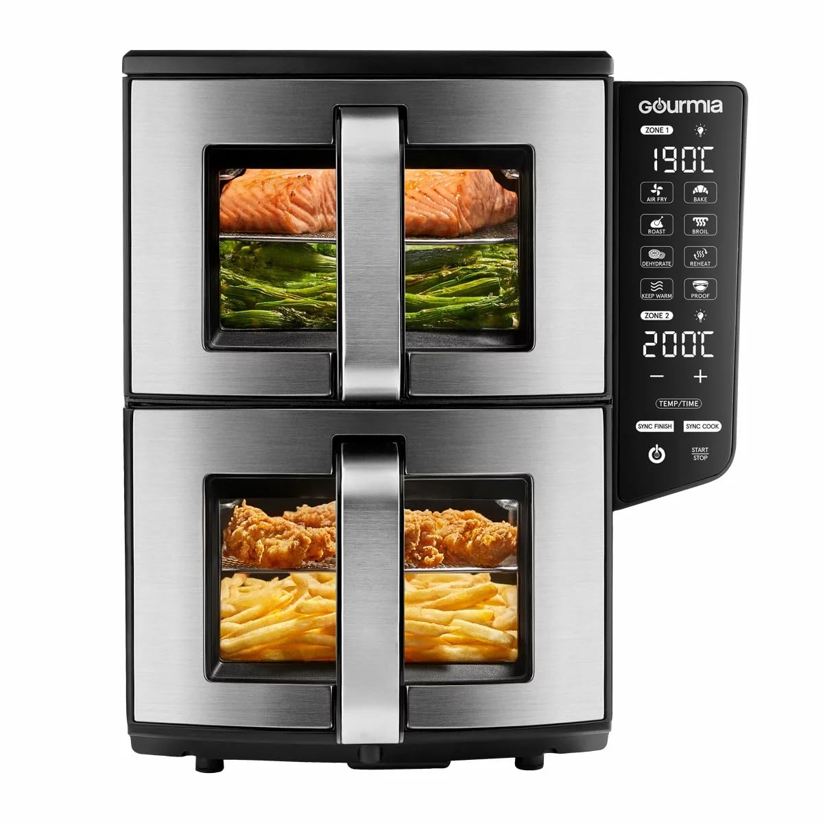 ☆極美品　GOURMIA　ダブルデッカー　エアーフライヤー　GAF1180 Gourmia Double Decker Air Fryer 10.4L GAF1180, Dual Basket Air