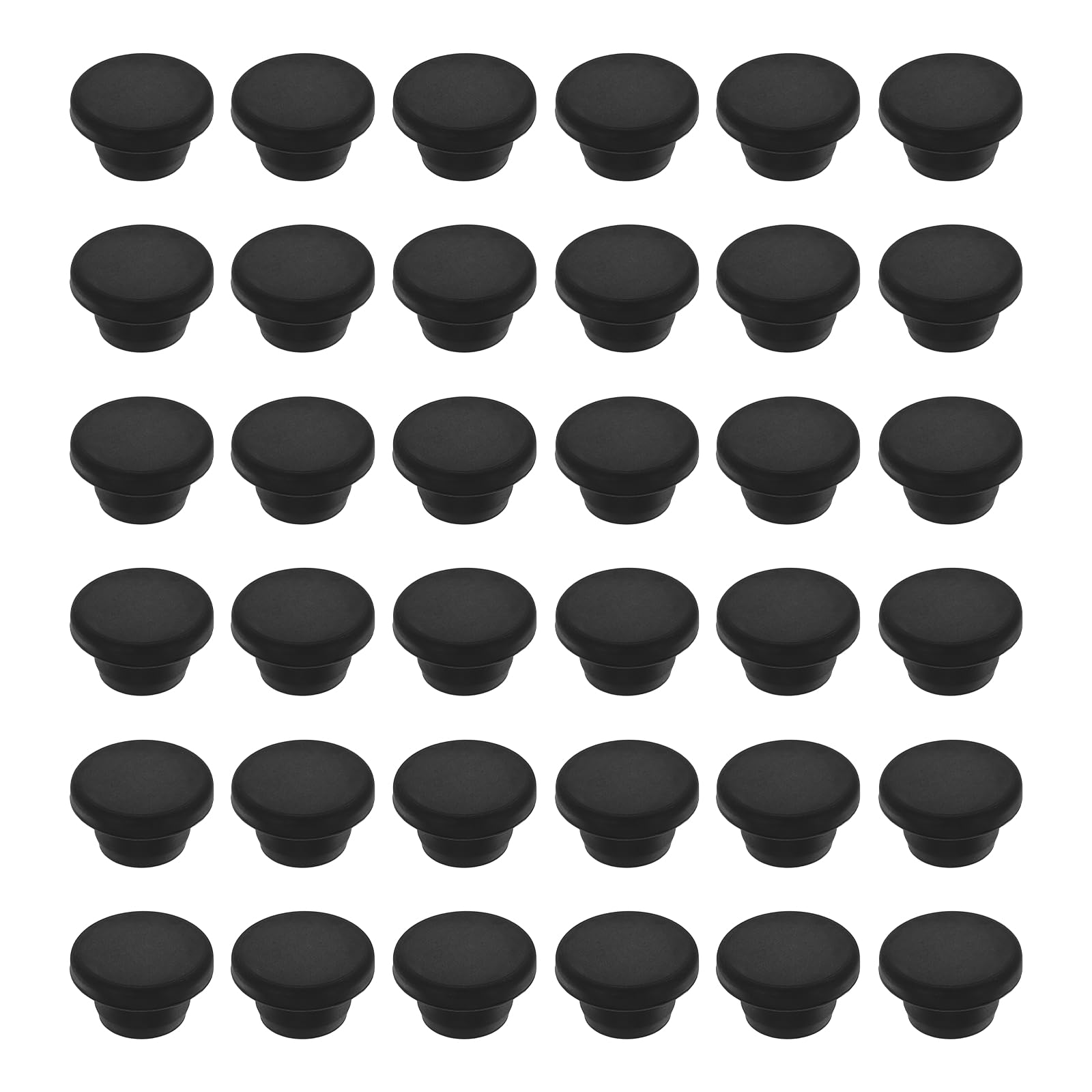 sourcing map 36pcs T-Shaped Silicone Plugs 17mm 21/32 Inch Dia, Black — image 1