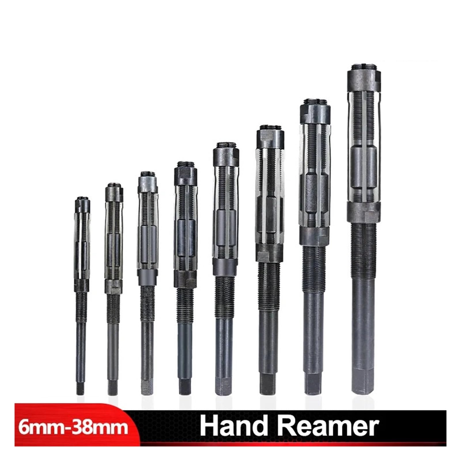 Escariador manual ajustable Escariador de mano ajustable, máquina de rango de tamaño de acero de alta velocidad, herramientas de mango recto de 6-38mm, aleación, 1 ud. | 29.5-33.5mm