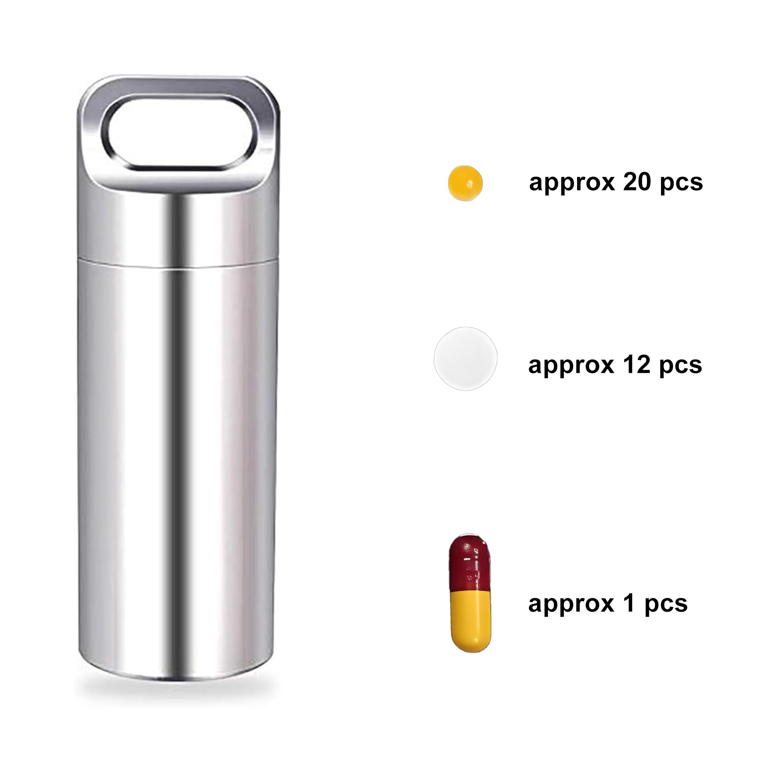 Mini impermeabile pillola scatola in acciaio inox pillola bottiglia all'aperto impermeabile sopravvivenza contenitore capsula per sopravvivenza all'aperto stoccaggio