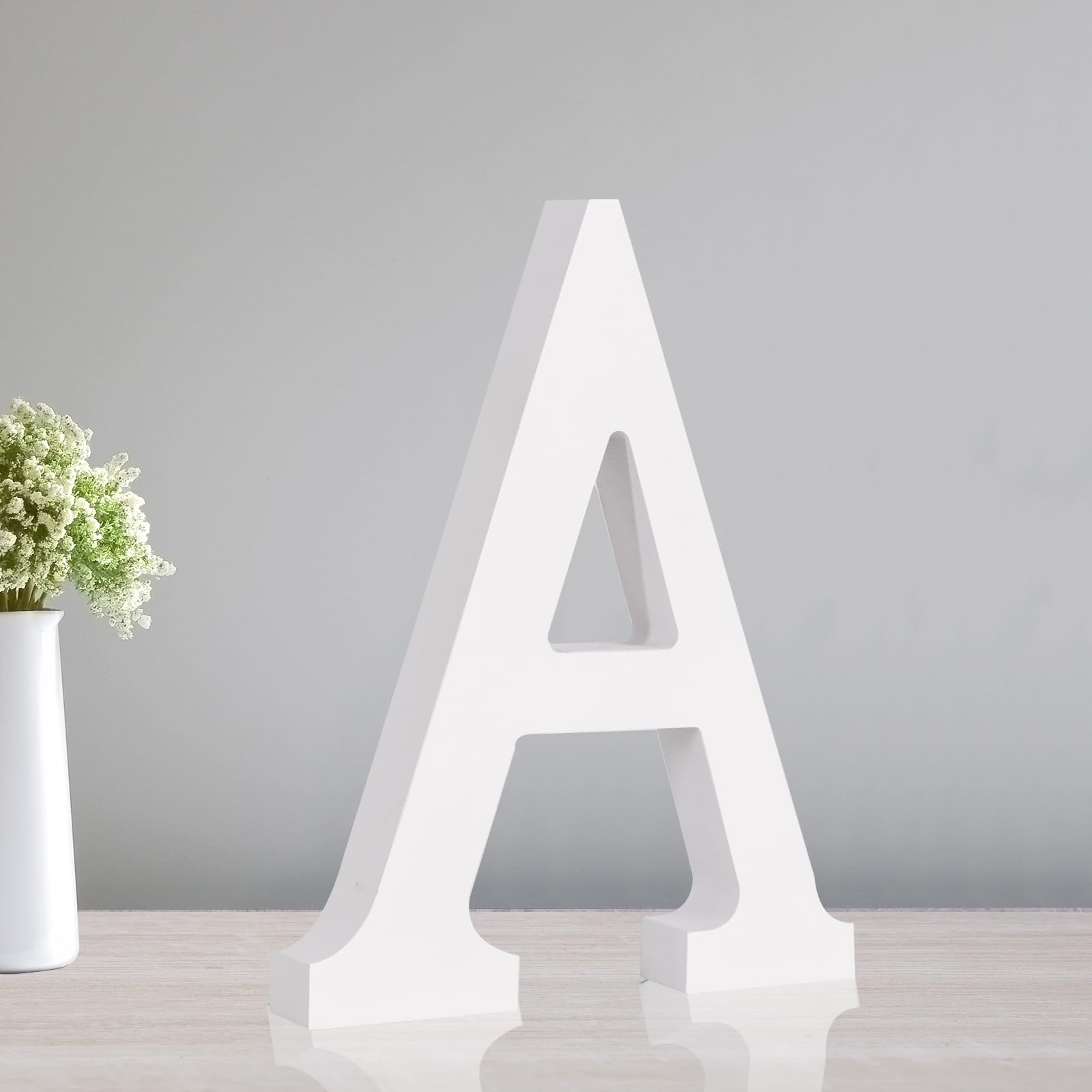 TONIFUL 7.8 Inch White Letter A Table Centerpiece A-Z DIY Birthday Party Decorations,White Alphabet A for Birthday,Chrismas,Graduation,Bridal Shower,