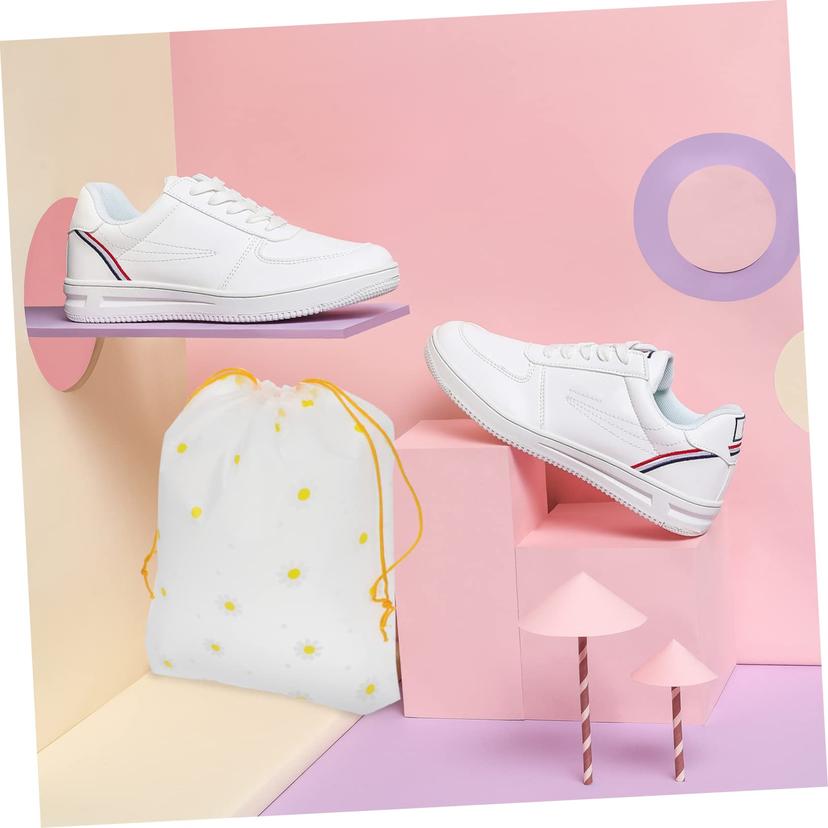 Alipis 2 Juegos Bolsas para Guardar Zapatos Bolsas para Zapatillas para Viajar Pequeñas con Cordón De Malla De Red con Cordón Divisores De 25 Piezas * 2