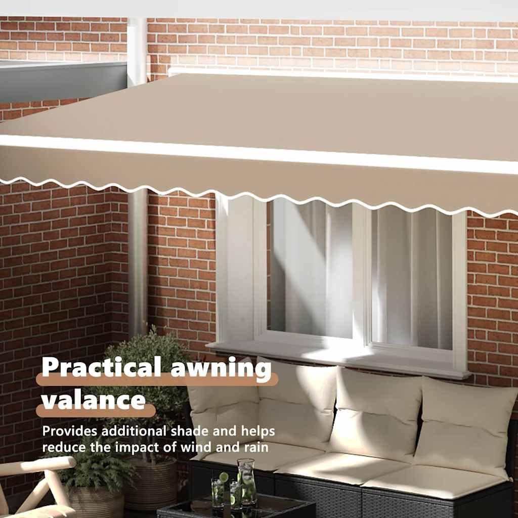 vidaXL Valance de toldo Beige 380 x 20 cm Lona, Toldo de Lona Moderno, Sombra Exterior Duradera, protección Solar y Canopy Estiloso para reuniones Familiares