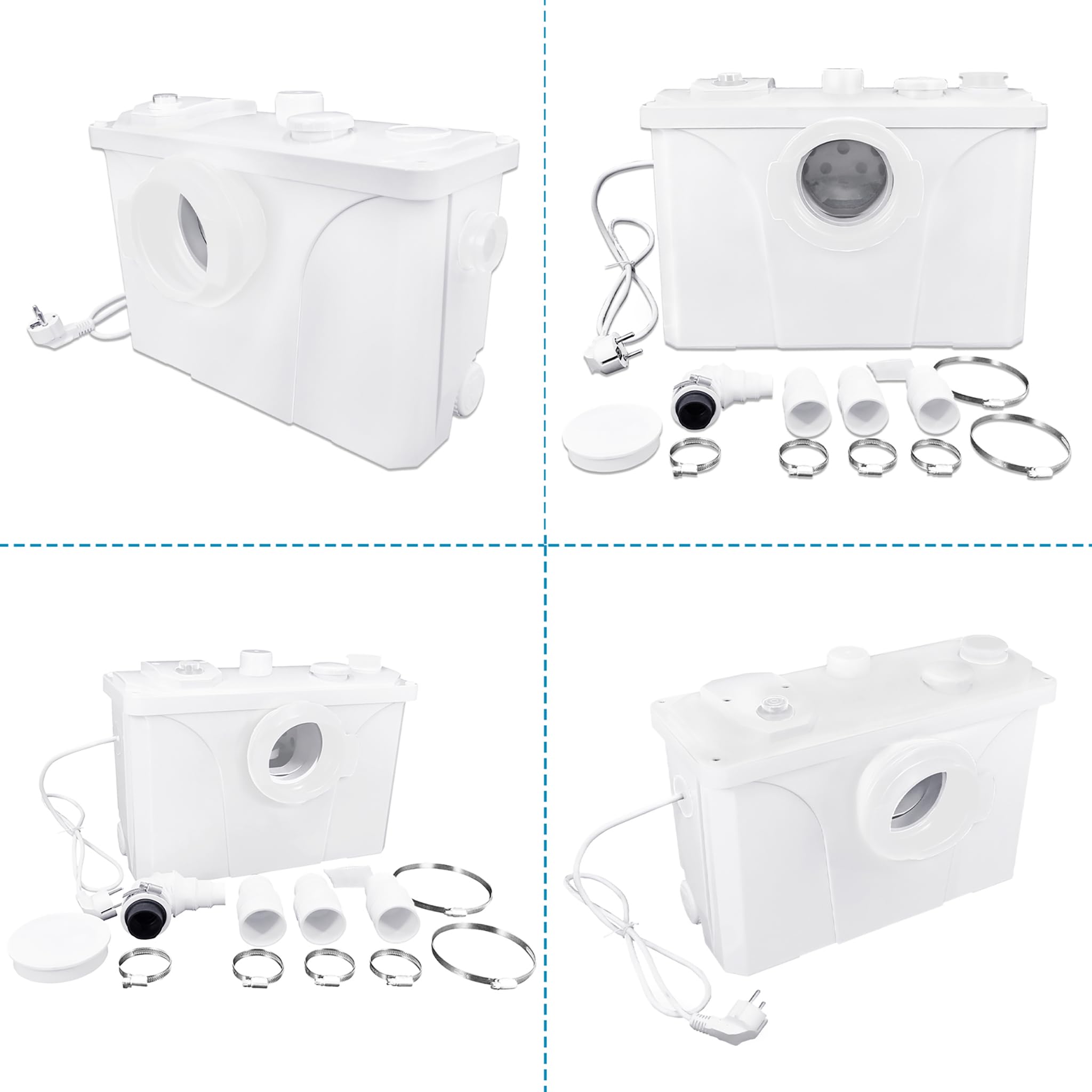LZQ Bomba de aguas residuales para el hogar, 700 W, bomba de aguas residuales con filtro de carbón para inodoro, ducha, lavabo