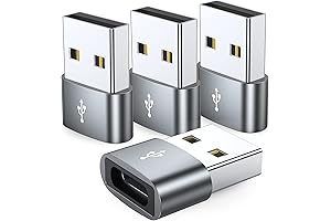 JXMOX USB C Male to Female Adapter 4-Pack, Type C to USB-A Converter