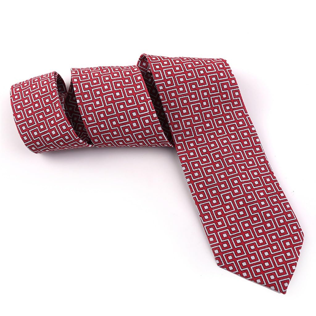 JFDBGU Men's Printed Formal Business Casual British Cotton Linen Day 7.5cm Hand Tie Suit And Tie(Pink)
