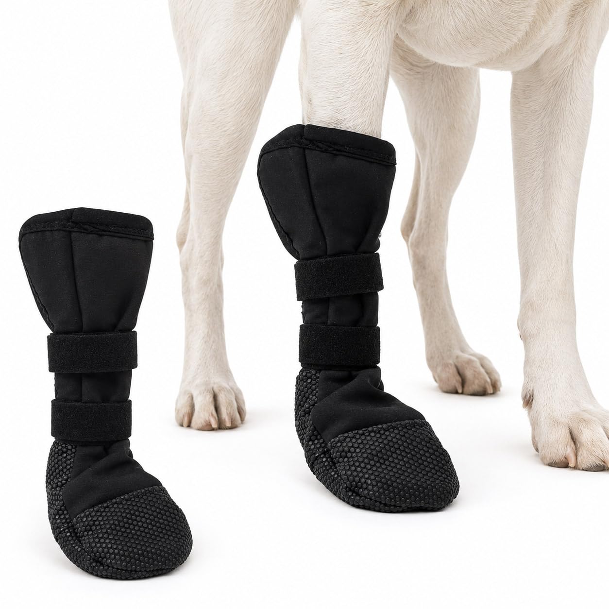 1 Pcs XL Dog Leg Protector Boot, Black Dog Paw and Lower Leg Cover with Anti-Slip Sole, Adjustable Hook & Loop Straps, for Indoor,Outdoor Paw Protection and Recovery Use