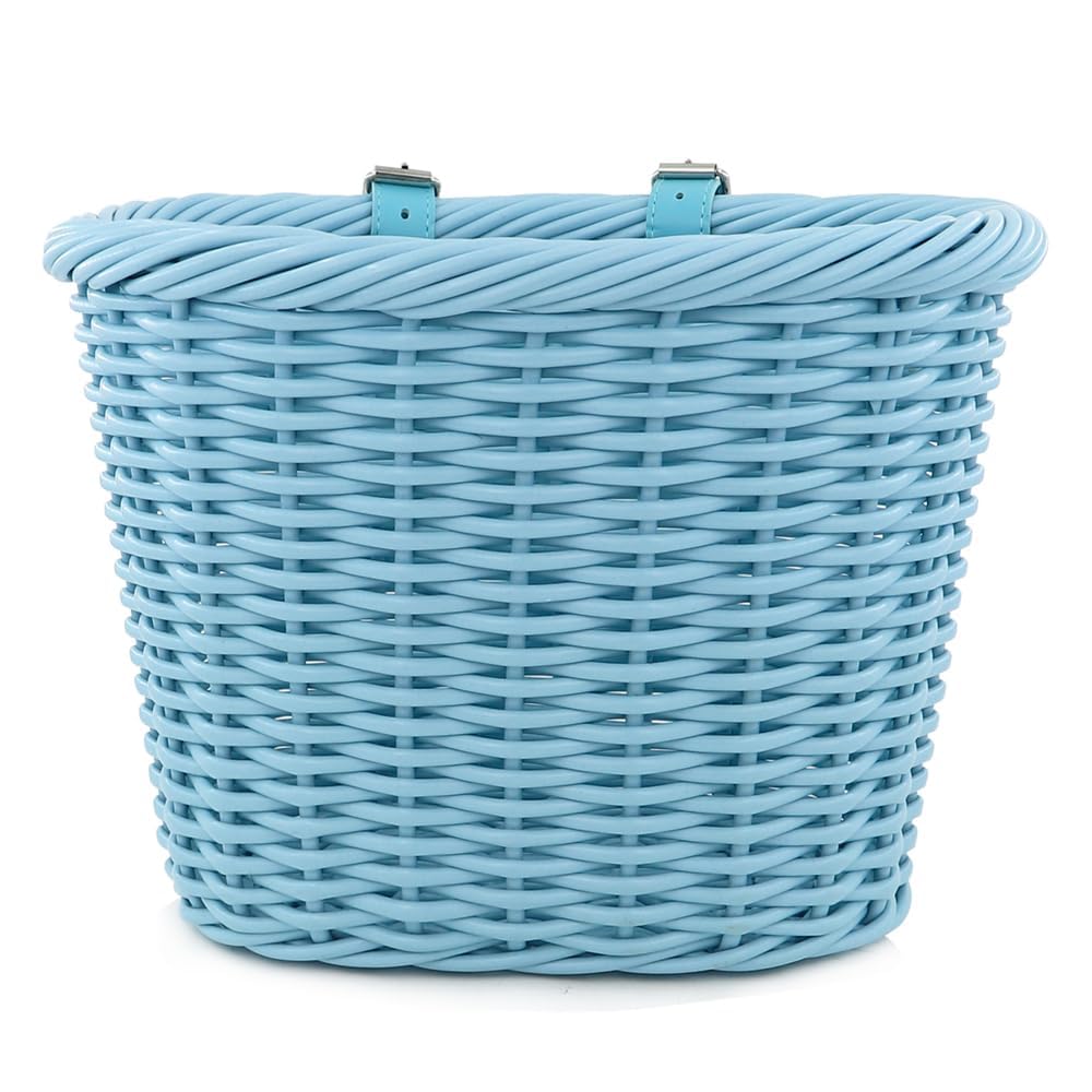 ZUKKA Panier de vélo tissé pour vélos adultes/enfants avec sangles en cuir réglables - Panier de rangement étanche - Multicolore