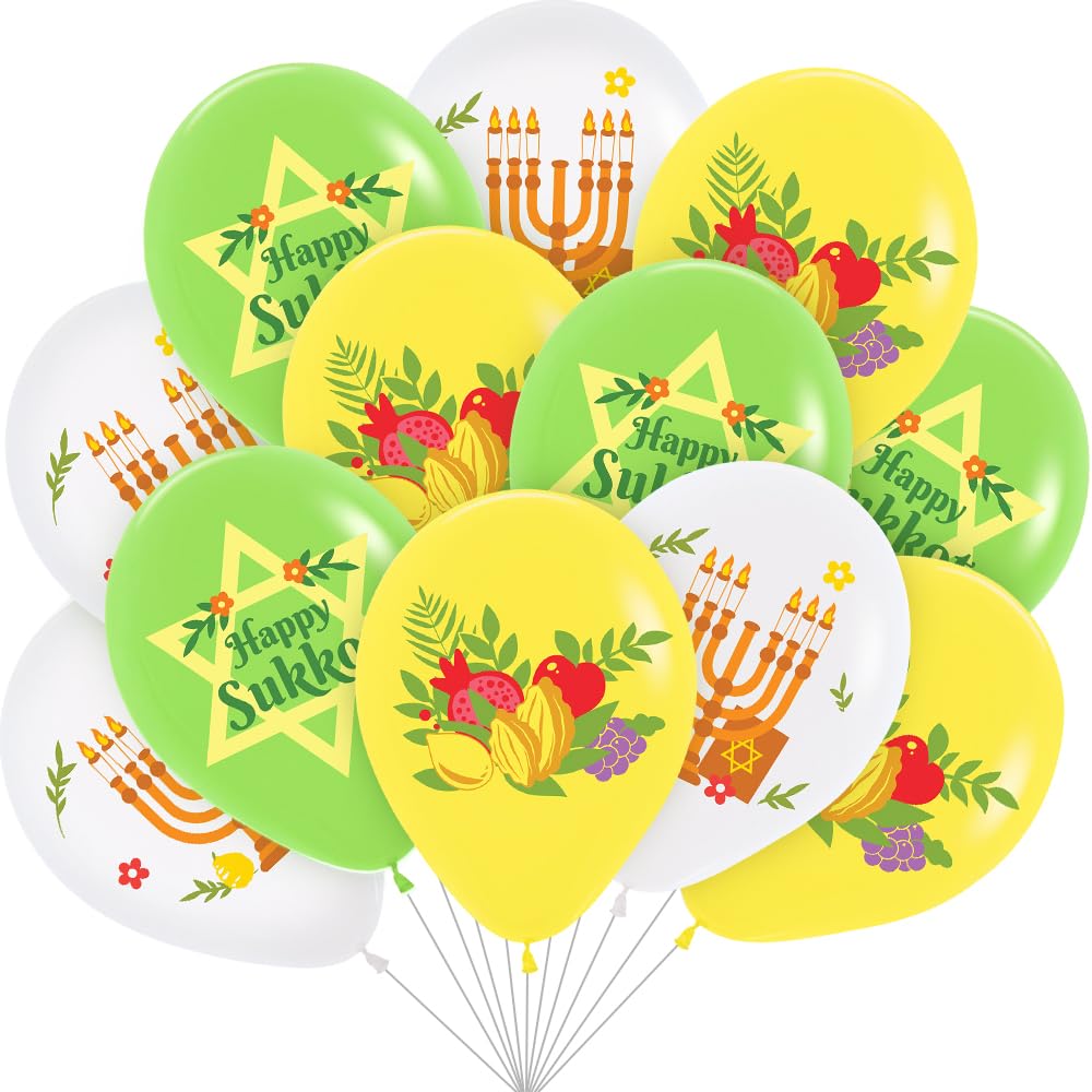 30pcs Sukkah Decorations/Howaf Happy Sukkot Balloons/Jewish Yom Kippur Party Balloons Arch Kit/Etrog And Lulav Set Decor/Sukka Decoration/Rosh Hashanah Decoration/Feast Of Tabernacles Decorations