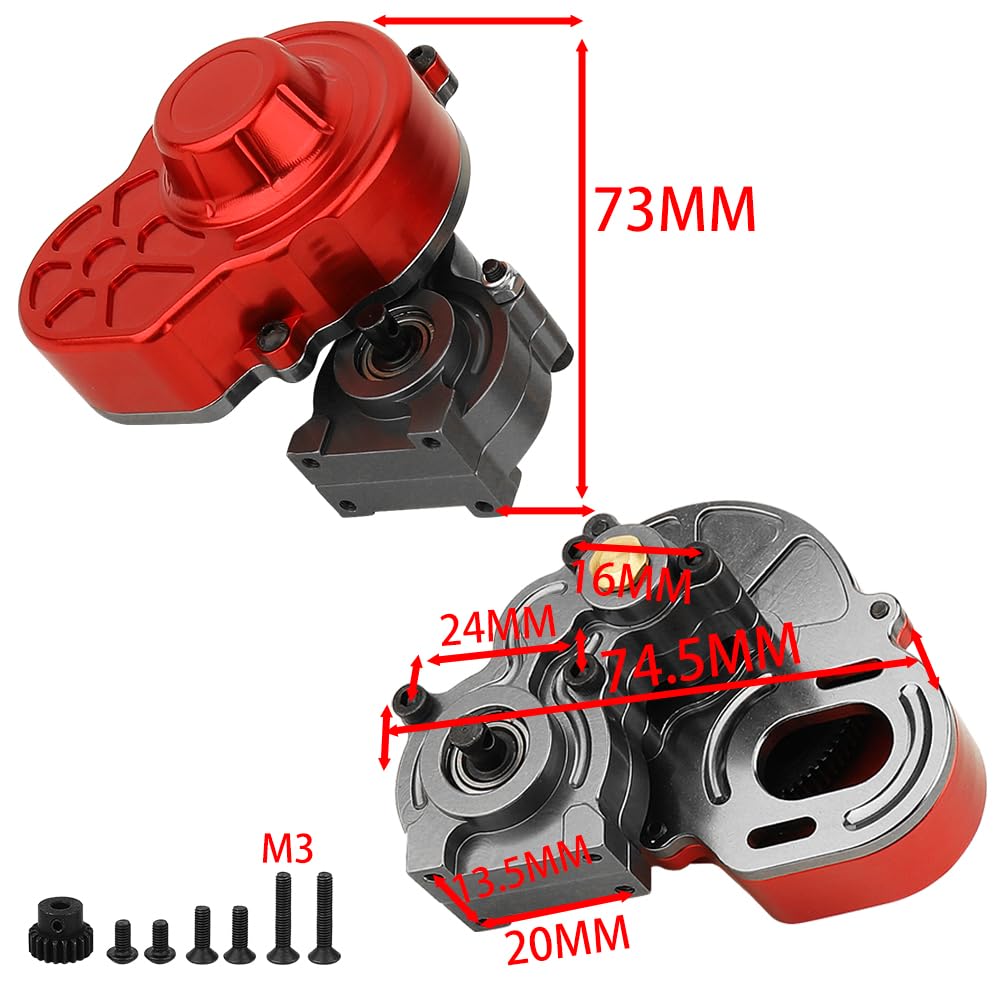ZXYRC All Metal Gearbox Transmission For 1/10 RC Crawler Axial SCX10 - CNC Aluminum, 313mm Wheelbase - View #4