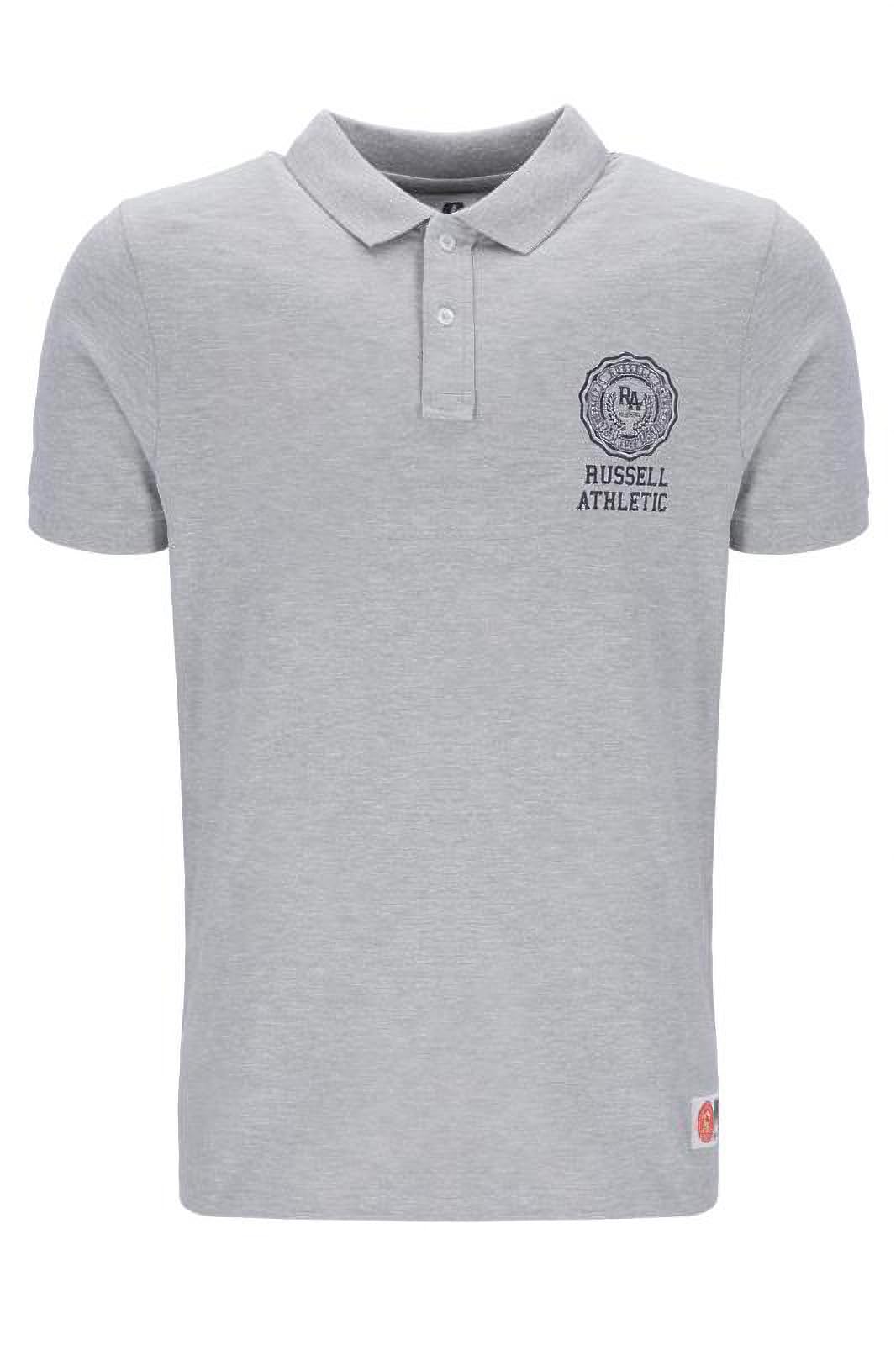 Russell Athletic Avery-Classic Polo Short Sleeve T-Shirt, New Grey Marl, S