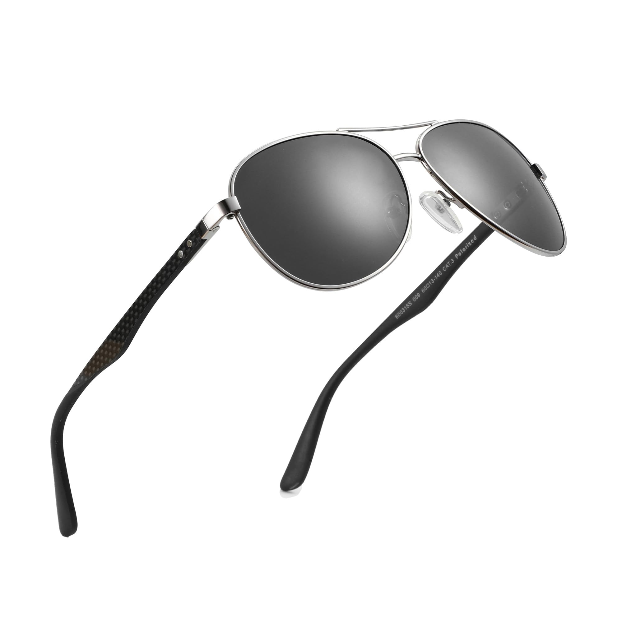 ZENOTTIC Aviador Gafas de sol polarizadas Hombres Mujeres Fibra de carbono Marcos de metal UV400 Protección Unisex Clásico Estilo Retro