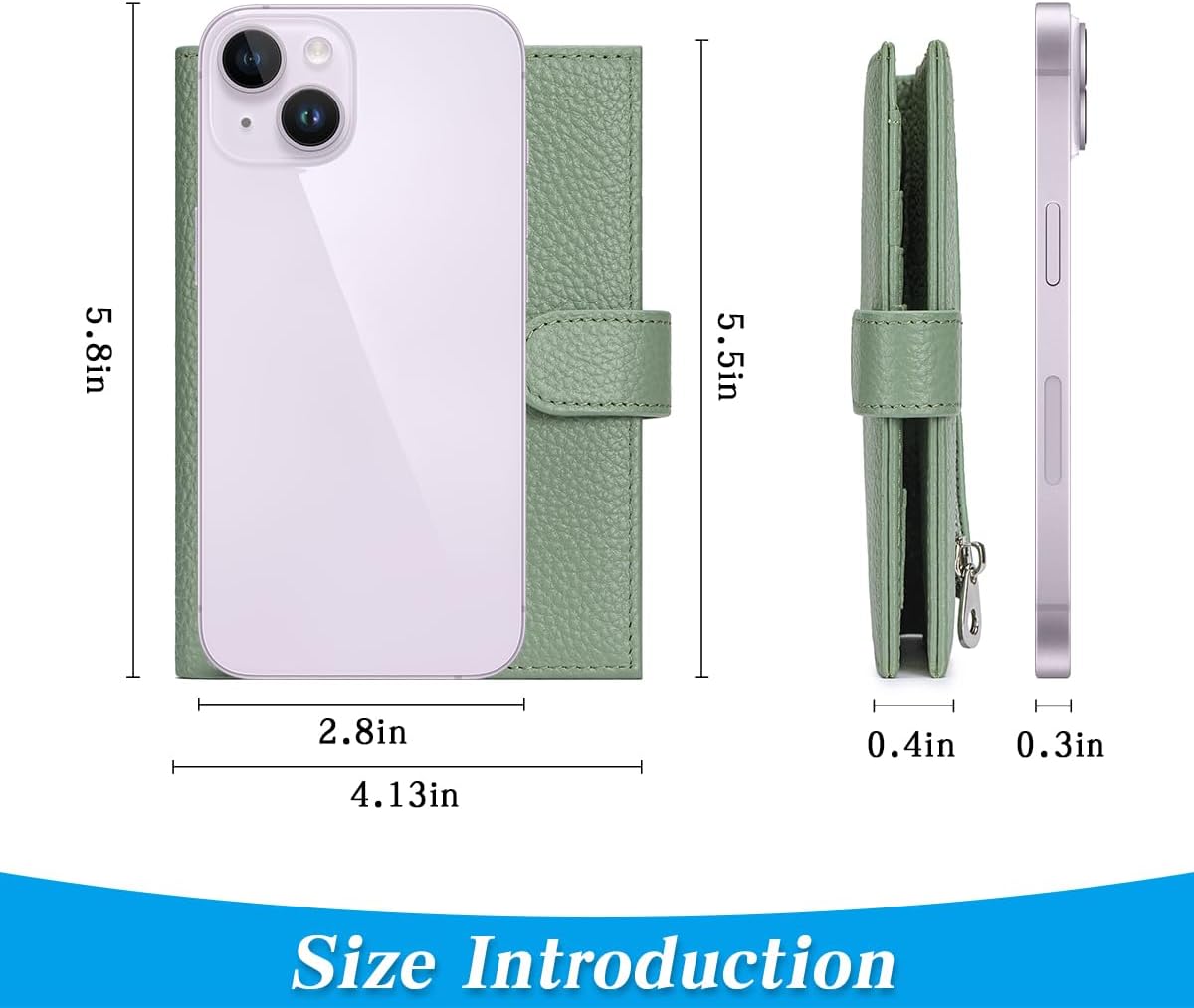 Passport Holder for Travel Women RFID Blocking Genuine Leather Passport Wallet with Card Slots, Zipper Coins Pocket, Cash Holder, Green - Image 5