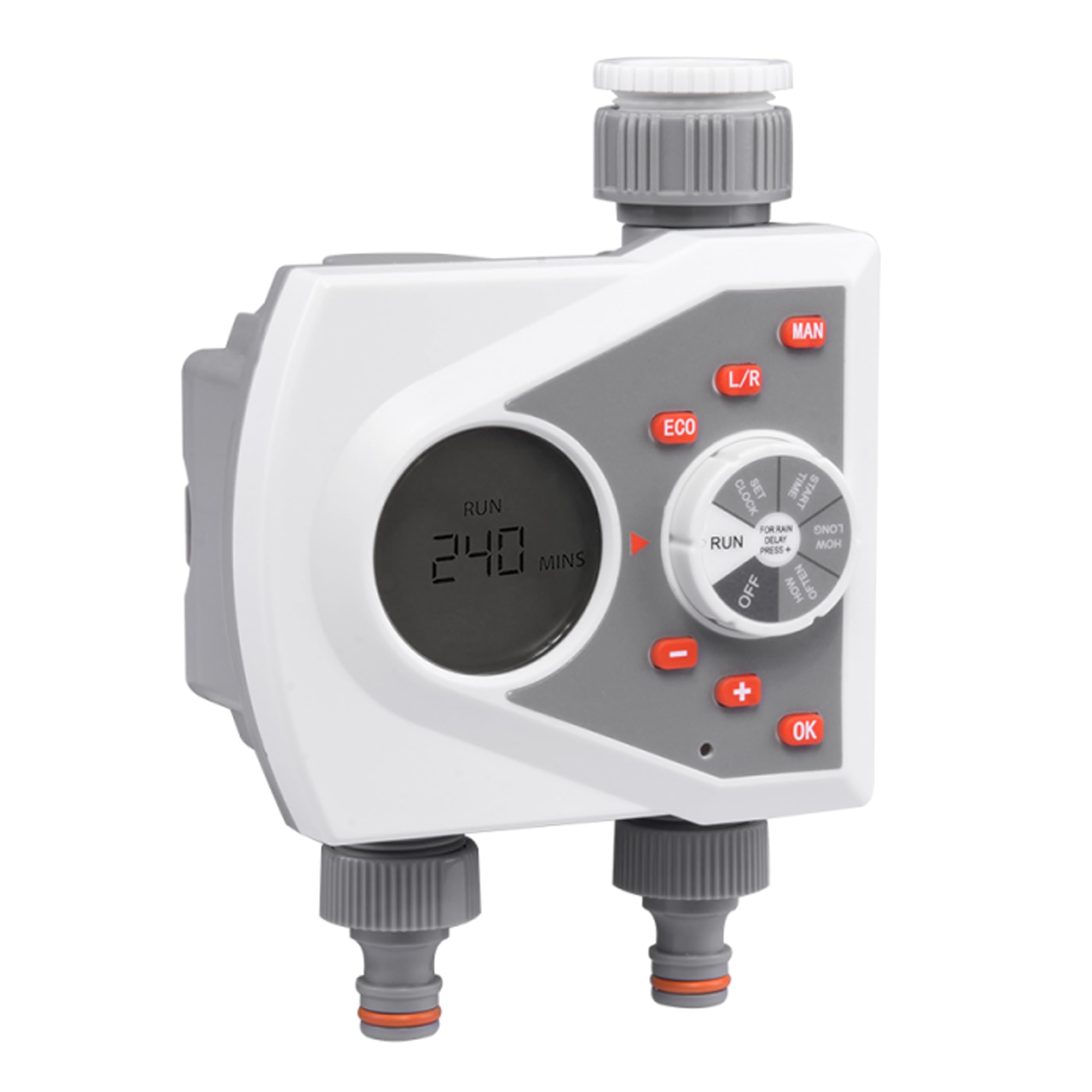 Garden Hose All Connectors Fittings Universal Standard Hozelock Valves Male Female Compatible White (2 Way Timer)