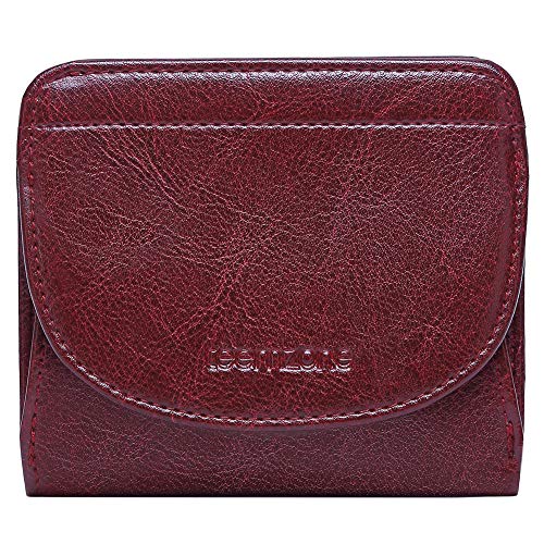 Teemzone Leather Purses for Women RFID Blocking Wallet with Big Coin Purse/Change Pouch 8 Card Holders and 1 Pocket for Loose Change(Red)