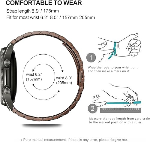 Vista 48 de Correas compatibles con Samsung Galaxy Watch de 1.81 pulgadas / Galaxy 3 de 1.772 pulgadas, correa de repuesto de metal de acero inoxidable para Azul