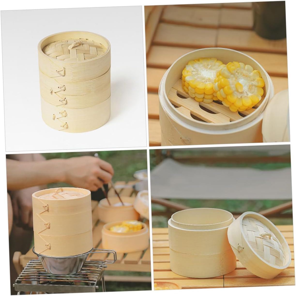Food Steamer Basket Large Size with Lid Kitchen Dumpling Steamer for Outdoor Camping and Commercial Use for Chinese Buns and Dim Sum Cooking