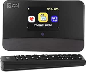 Ocean Digital WR-03M Internet Radio Receiver (No Built-in Speaker) with Bluetooth, FM, Wi-Fi, LAN, Optical &amp; Line Out, UPnP/DLNA Streaming, Alarm Clock, Podcasts HiFi Component for Home Audio System