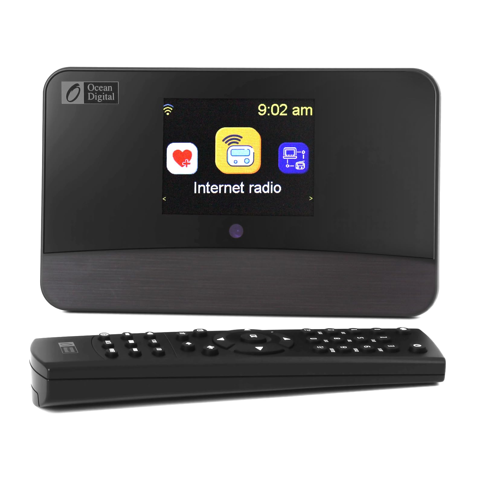 Ocean Digital WR-03M Internet Radio Receiver (No Built-in Speaker) with Bluetooth, FM, Wi-Fi, LAN, Optical & Line Out, UPnP/DLNA Streaming, Alarm