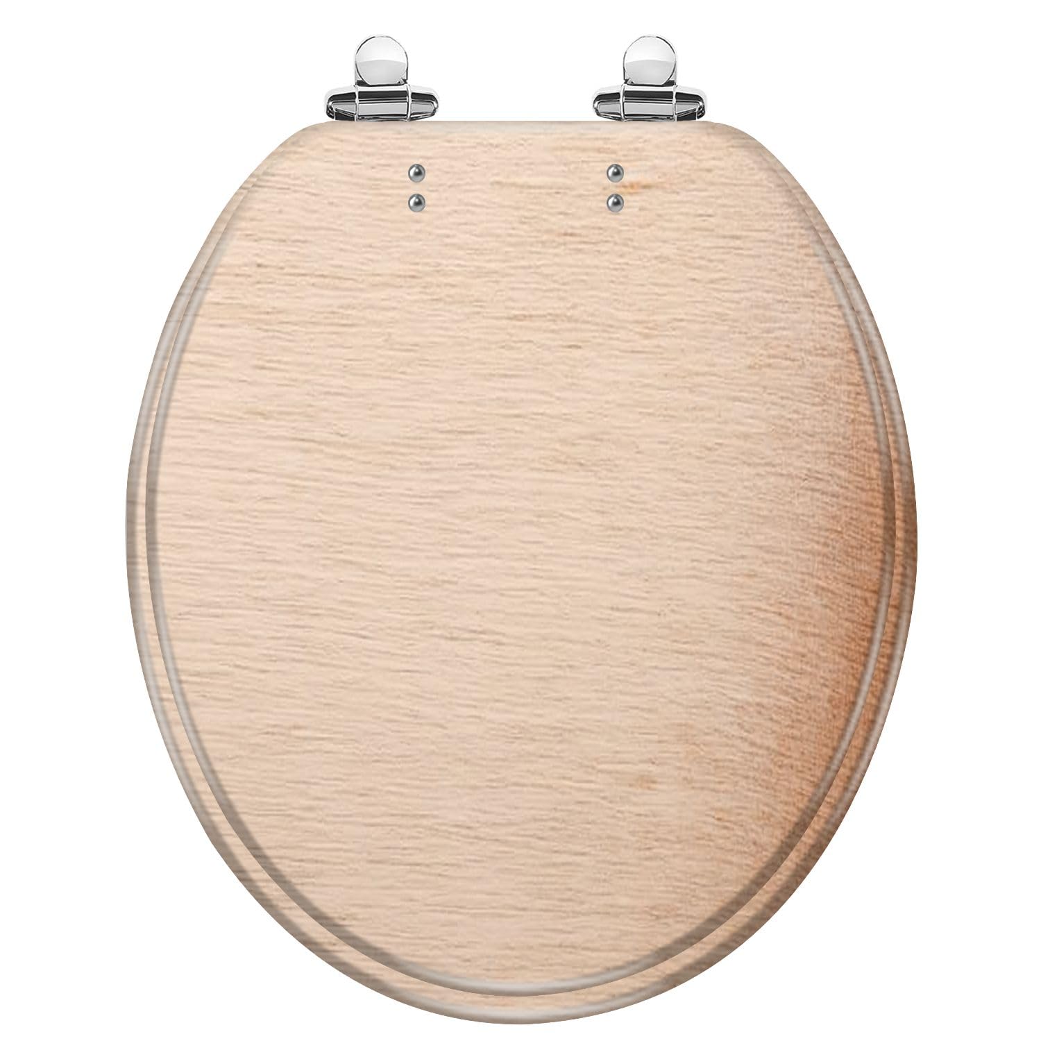 Abattant WC rond texture bois pour une salle de bain moderne et épurée