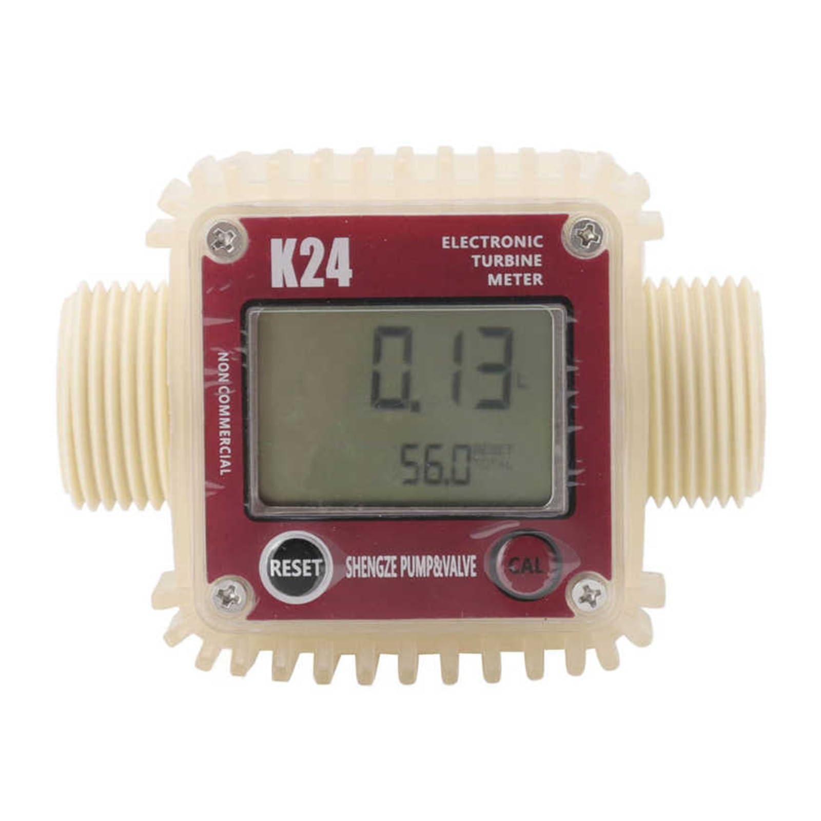 MKHJKIOII Digital Flow Meter Digital K24 Die-sel Oil Fuel Flow Meter Gauge LCD Chemicals Water Sea Liquid Meters Measuring Tools Water Fuel Air Gas(Red Horizontal)