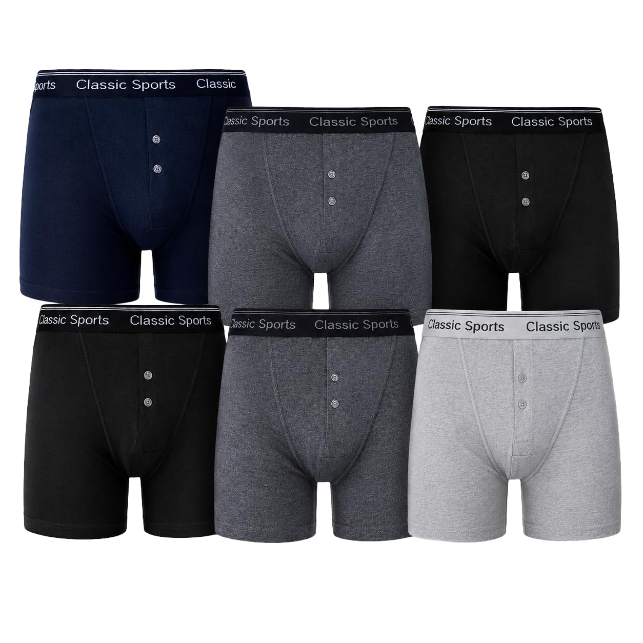 Calzoncillos tipo bóxer para hombre COSHAL pack de 6 ropa interior diaria con bragueta 8