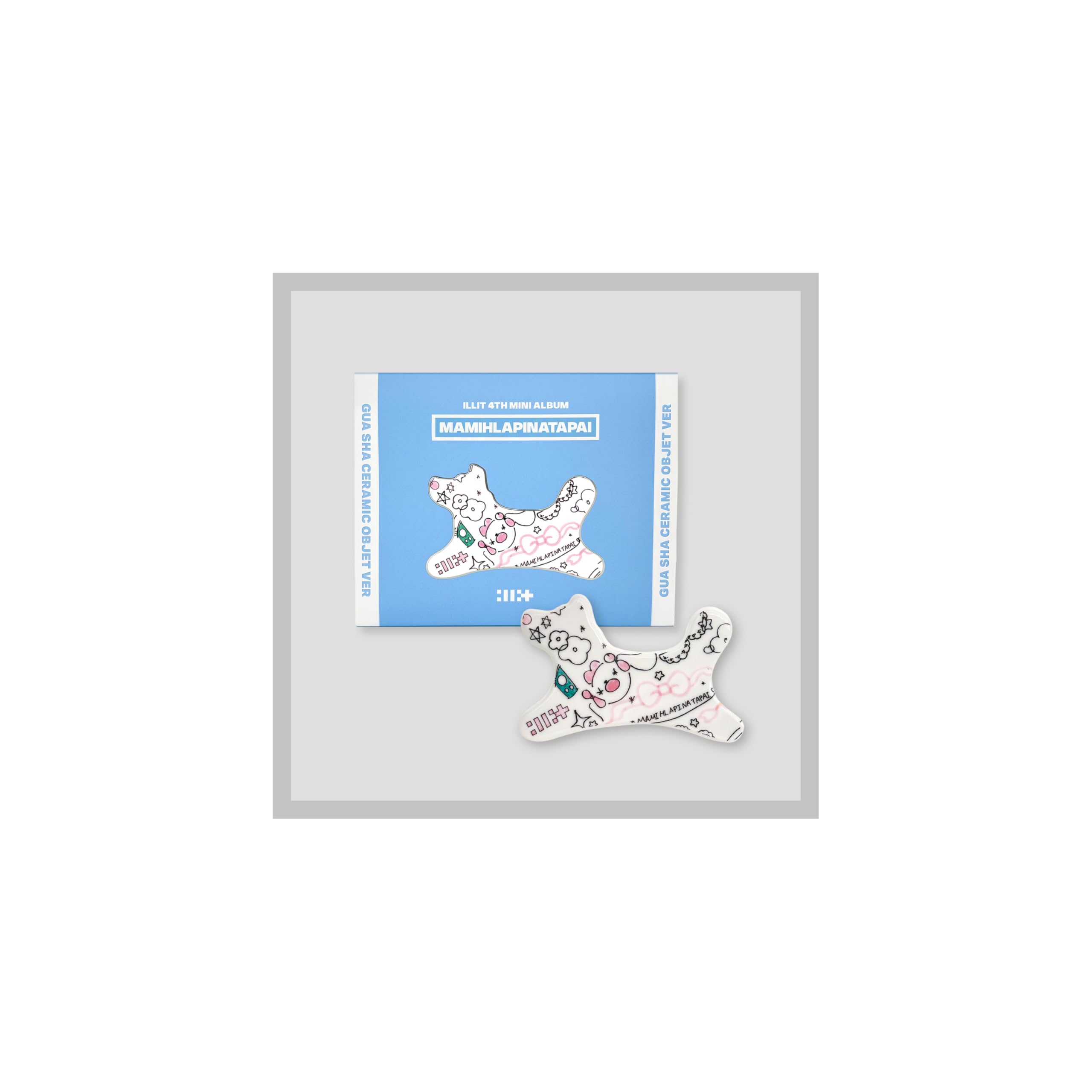 Valueflag Illit Mamihlapinatapai 4Th Mini Album Gua Sha Ceramic Object Version Outbox+Mini Cd+Guasha Object+String Pouch+Lyric Leaflet+Precautions Sheet+Sticker Book+Tracking