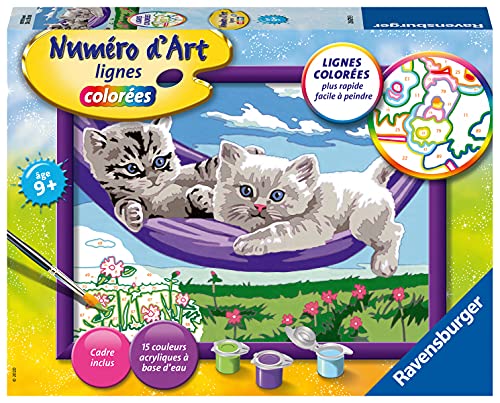 Loisir créatif Numéro d'Art Chatons dans le hamac, cadeau d'anniversaire idéal