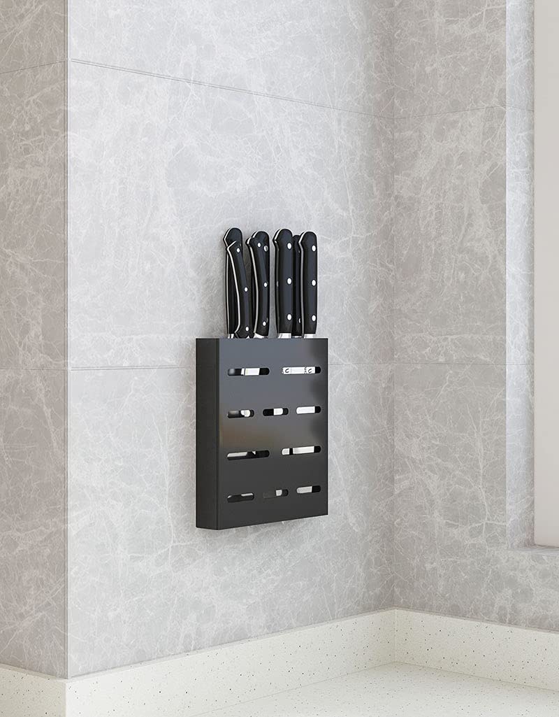 Kitchen Wall-mounted Knife Holder - Under Cabinet Knife Storage - Cabinet Door Knife Organizer – Hanging Knives Rack