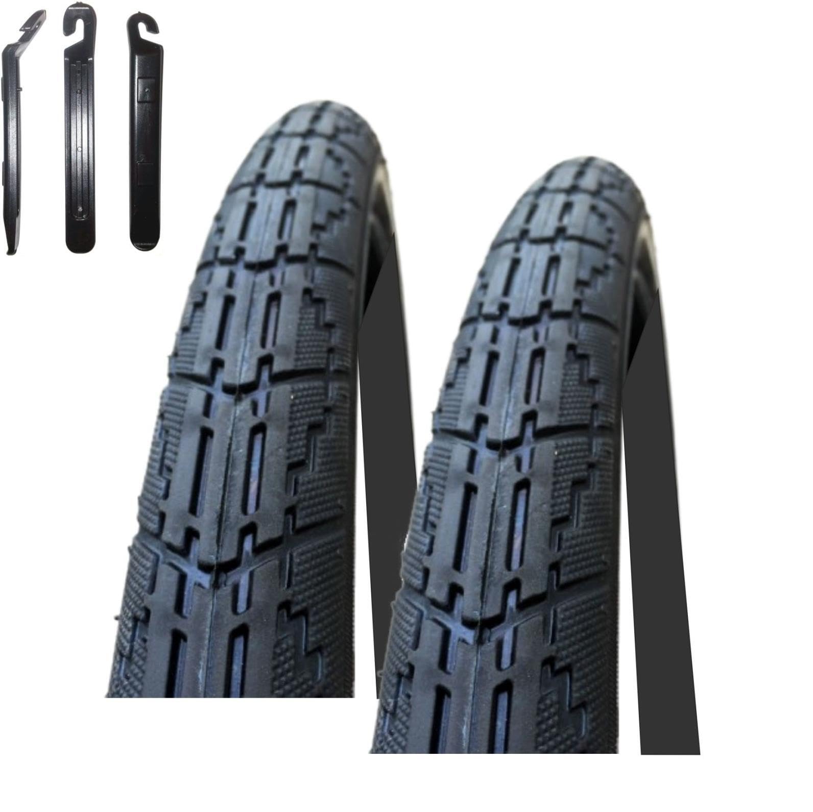 2 x Rexway Fahrradreifen 28" Straiter Reflex Pannenschutz Schwarz 42-622 (28 x 1,60) inkl. 3 Reifenheber