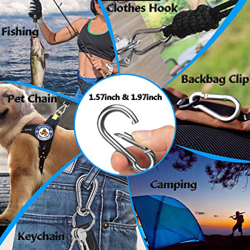 image for Lsquirrel Carabiner Clips, Ekunbuy 304 Stainless Steel Spring Snap Hoo