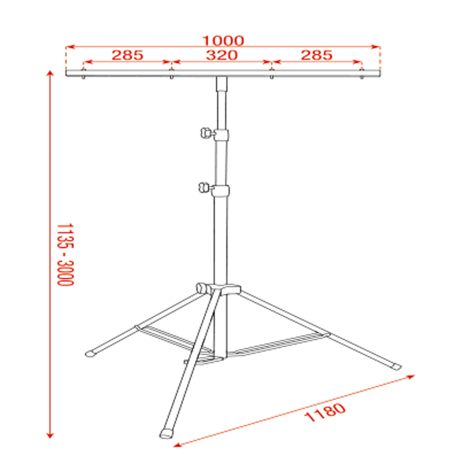Showtec Metal Medium Lightstand Supporto Stativo Luci Strobo Treppiedi T-Bar