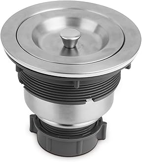 3-1/2-inch Kitchen Sink Strainer Assembly, 304 Premium Stainless Steel Construction with Removable Deep Waste Basket and Sealing Lid
